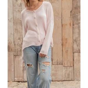 NEW WOODEN SHIPS sonnet cardigan in caprice pink